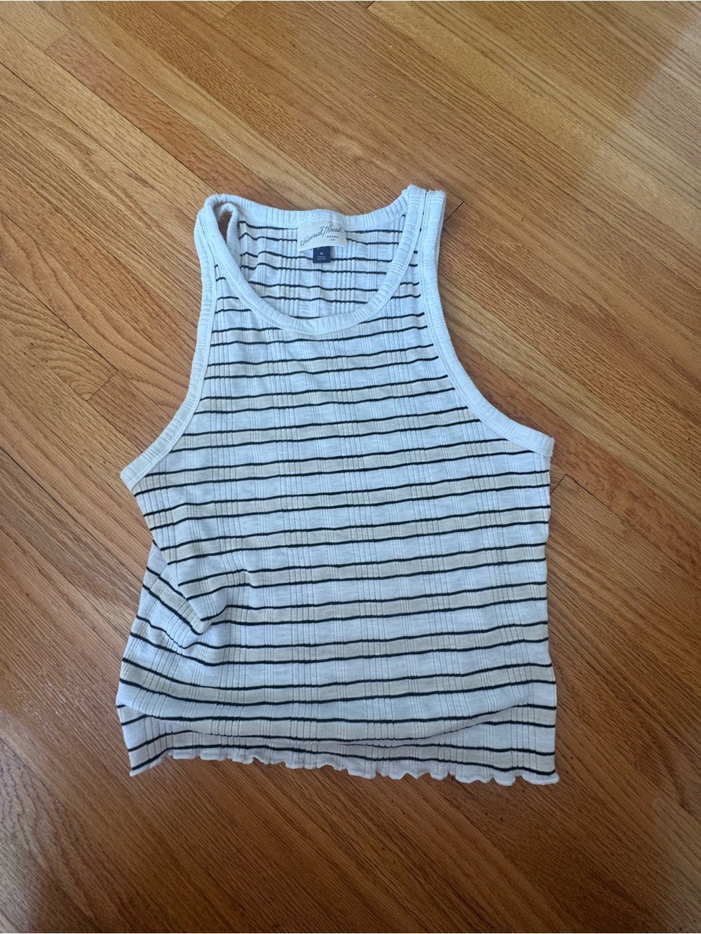 Target White Tank Top with Black Stripes